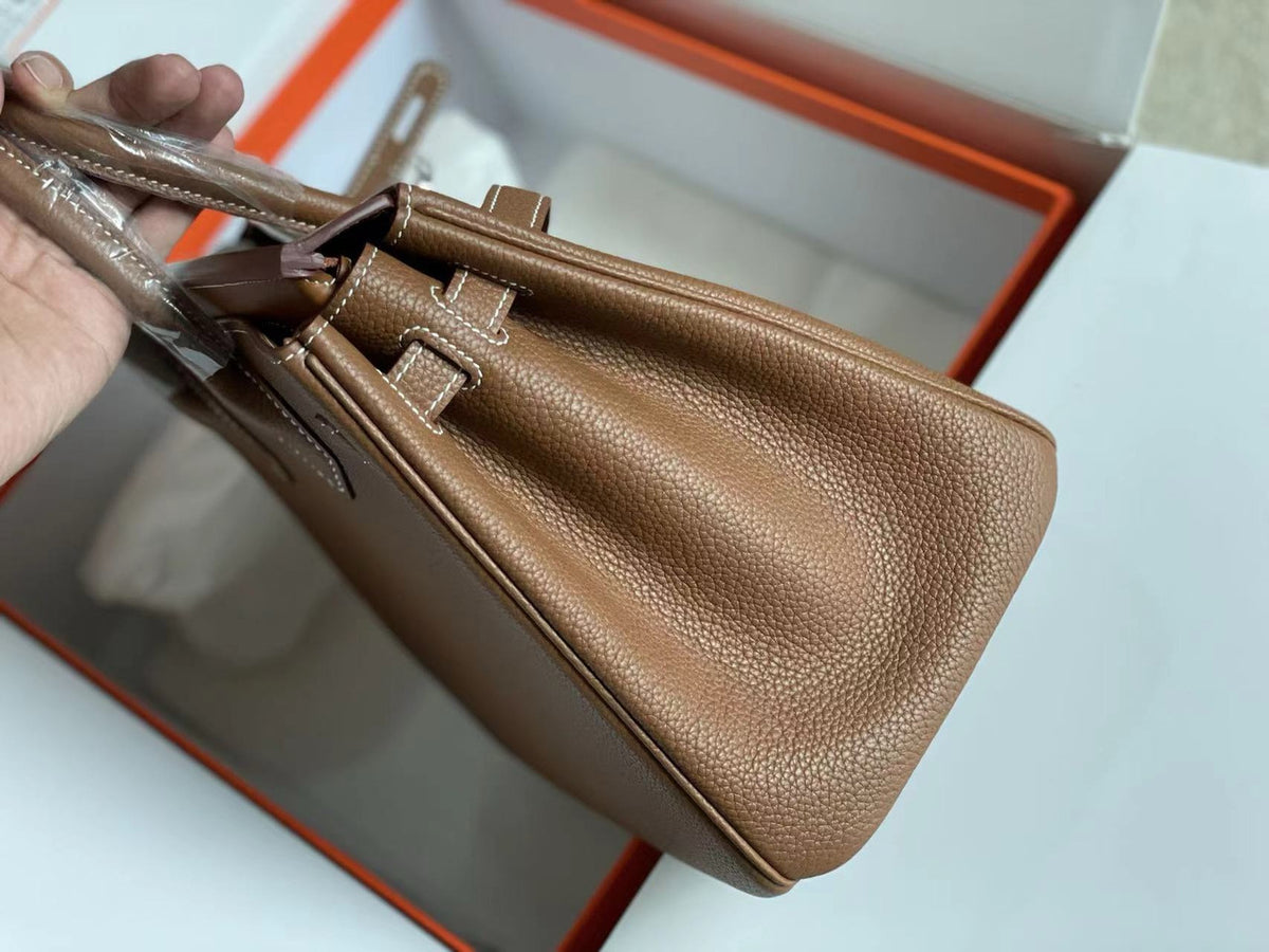 Hermès 3 En 1 Birkin 30 Gold Barenia Faubourg and Toile with Palladium Hardware