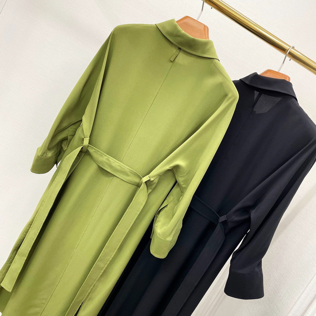 Hermes Shirt dress with "Mors a Jouet" detail Green