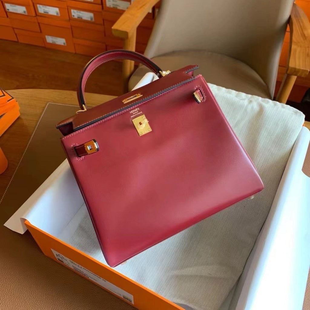 Hermès Red Kelly 25 Box Leather Gold Hardware Hermes
