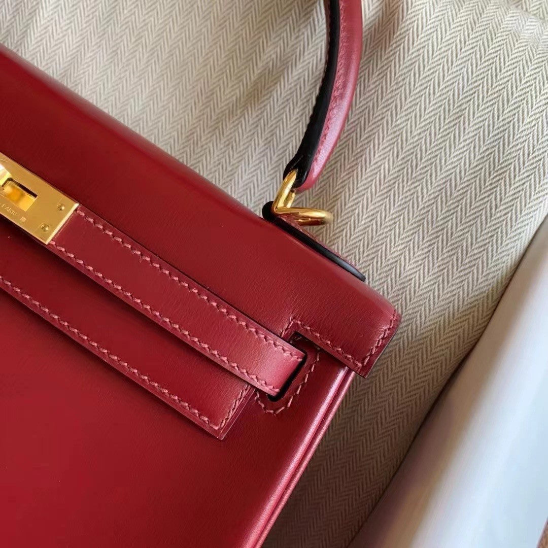 Hermès Red Kelly 25 Box Leather Gold Hardware Hermes