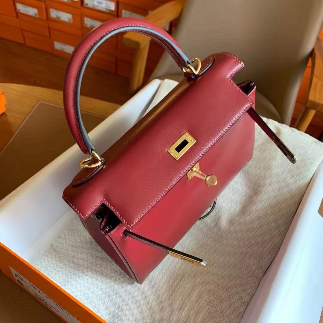 Hermès Red Kelly 25 Box Leather Gold Hardware Hermes