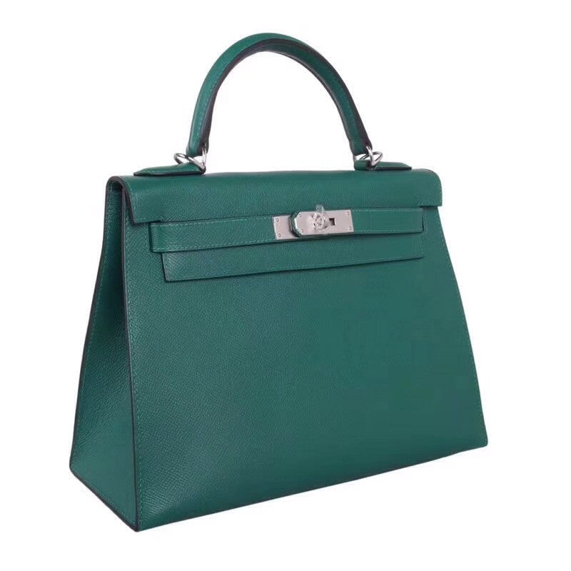 Hermes 6L Vert Bengale Emerald Kelly 28 cm Epsom Palladium Hardware