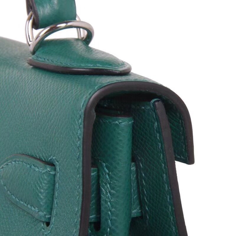 Hermes 6L Vert Bengale Emerald Kelly 28 cm Epsom Palladium Hardware