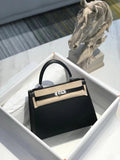 Hermès Black Kelly Sellier 25 Box Leather Palladium Hardware Hermes