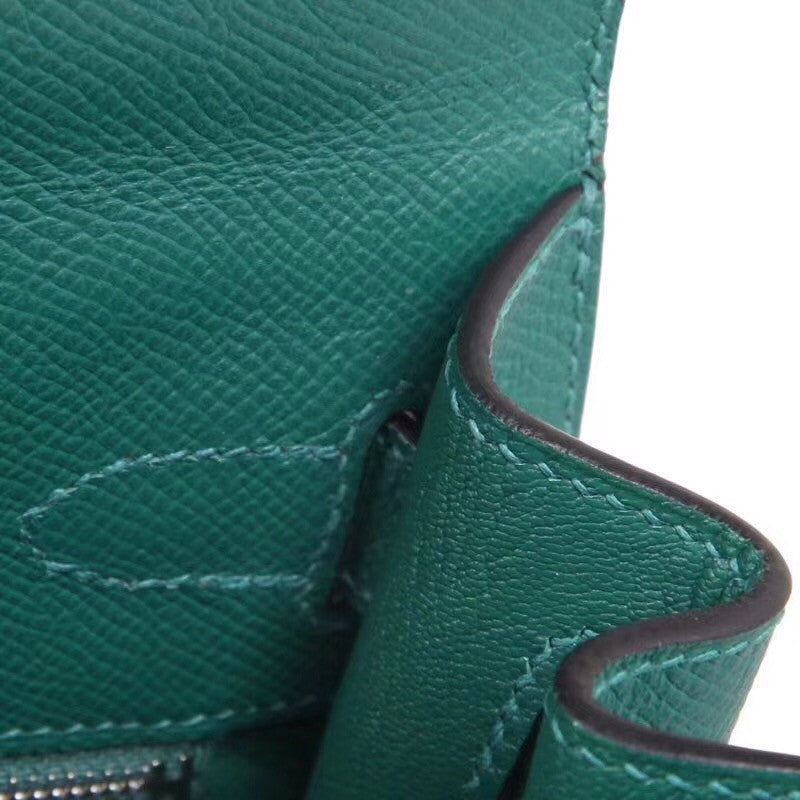 Hermes 6L Vert Bengale Emerald Kelly 28 cm Epsom Palladium Hardware