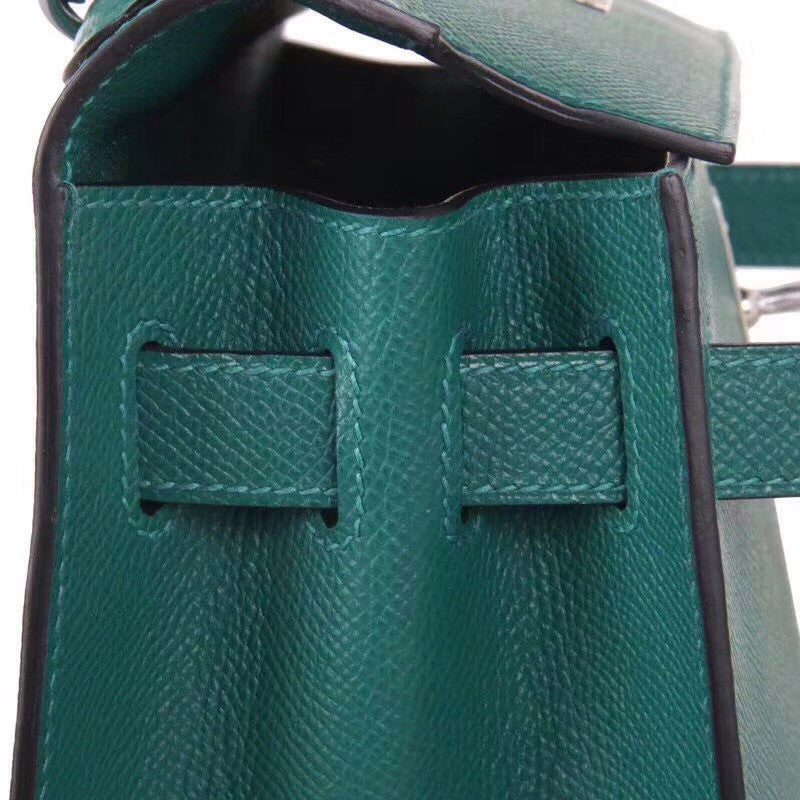 Hermes 6L Vert Bengale Emerald Kelly 28 cm Epsom Palladium Hardware