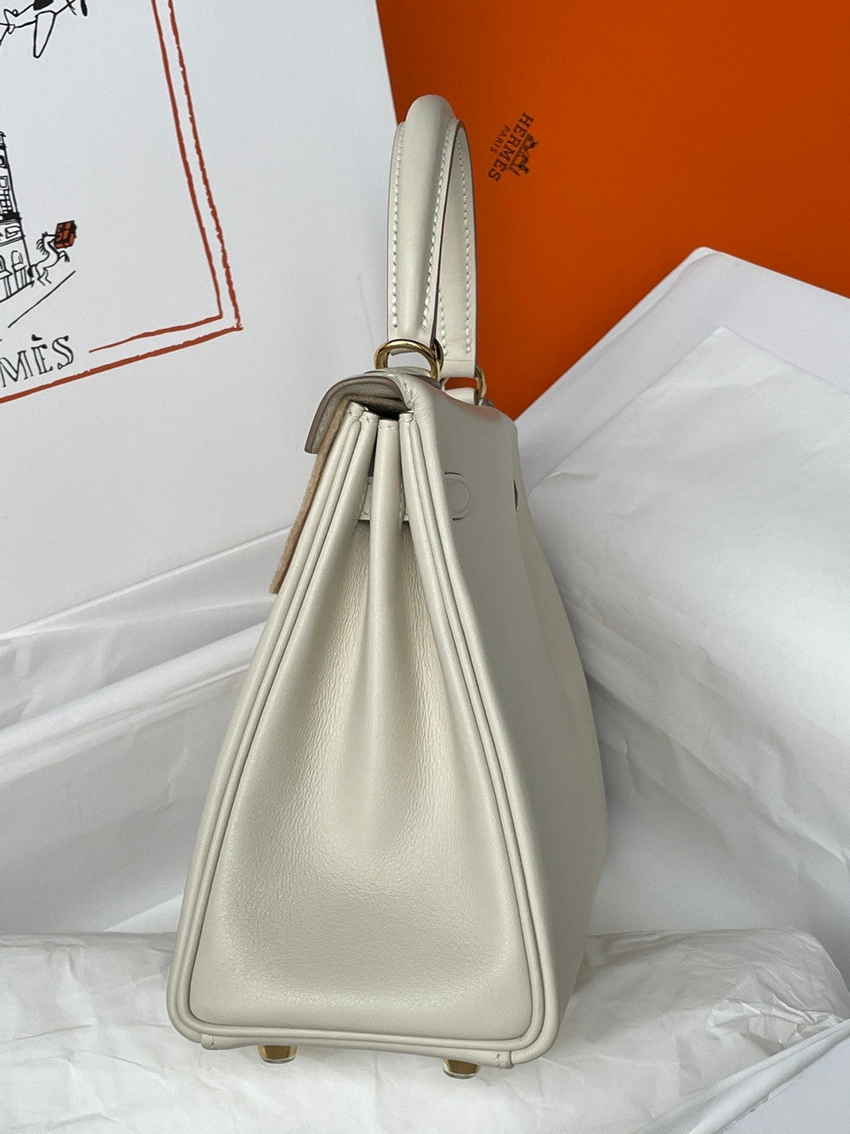 Hermes Craie Kelly 25 cm Swift Gold Hardware
