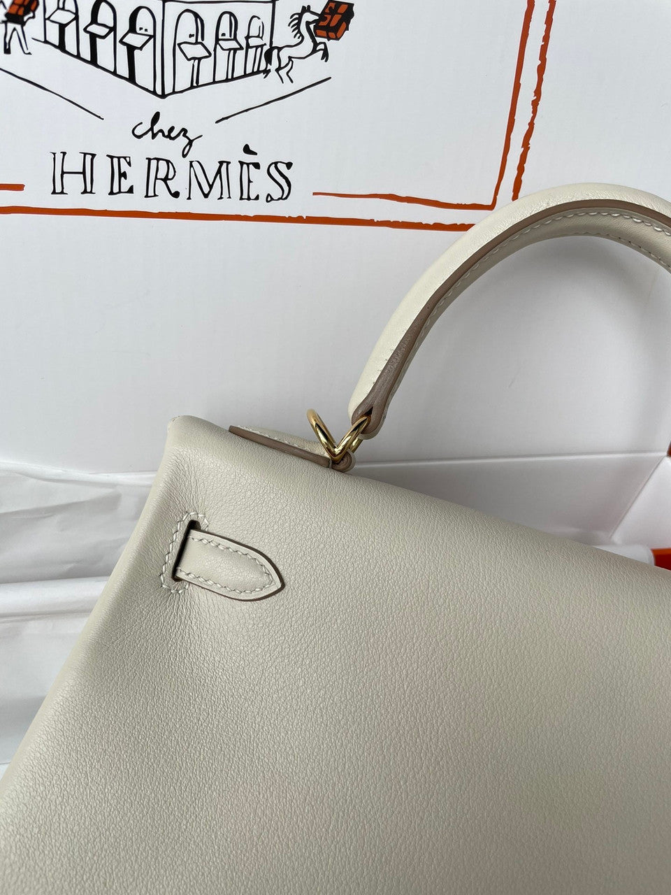 Hermes Craie Kelly 25 cm Swift Gold Hardware