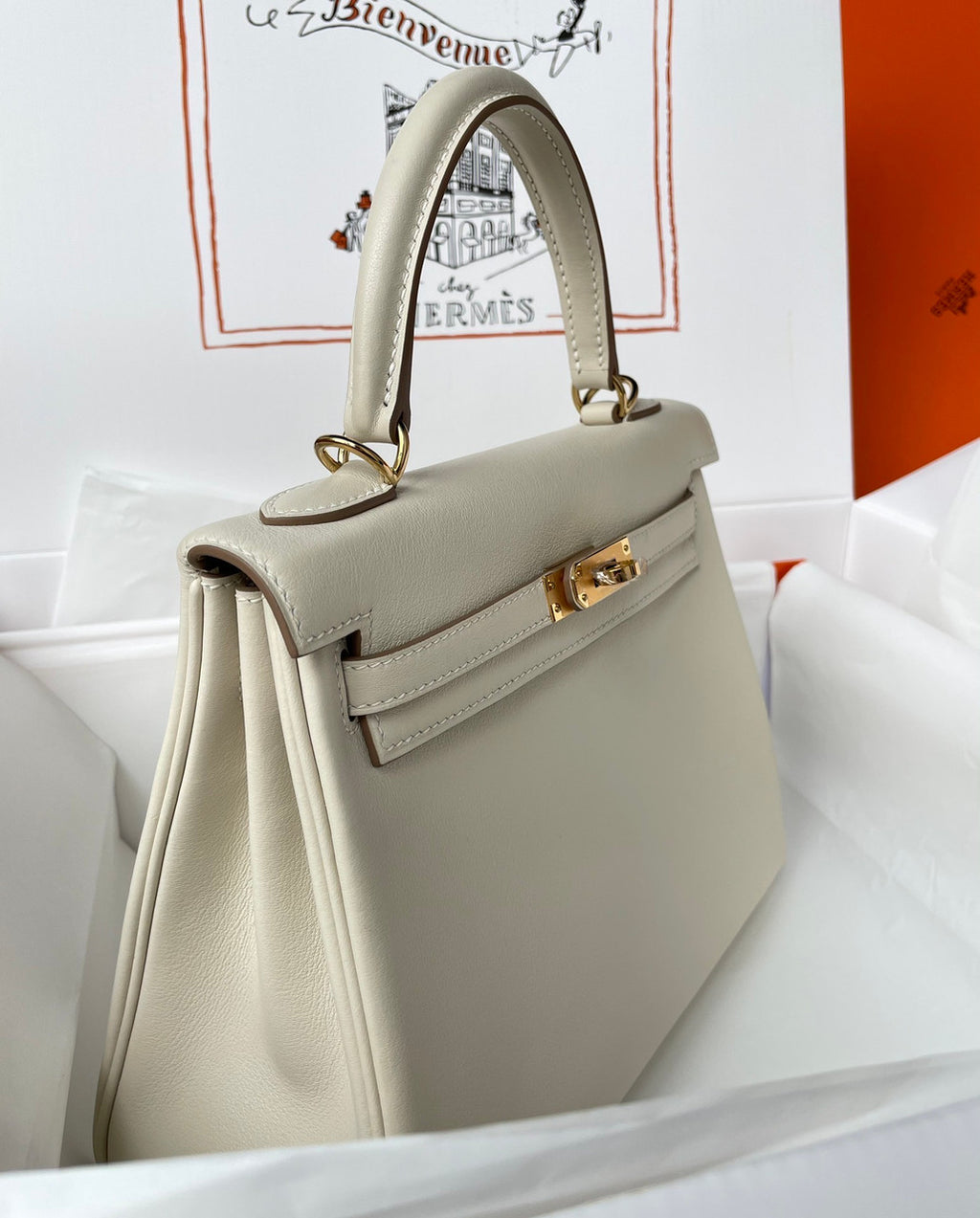 Hermes Craie Kelly 25 cm Swift Gold Hardware