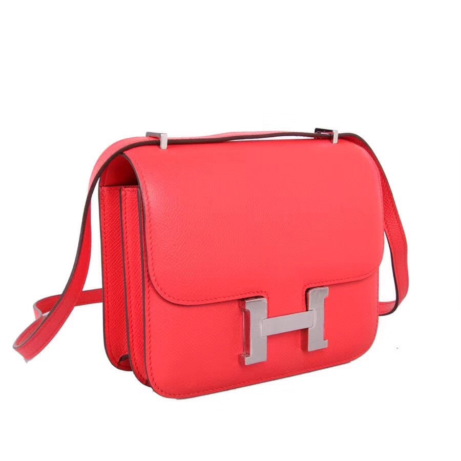 Hermes Geranium Constance Epsom leather 18cm Palladium Hardware
