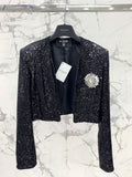 Balmain Short sequin jacket Black