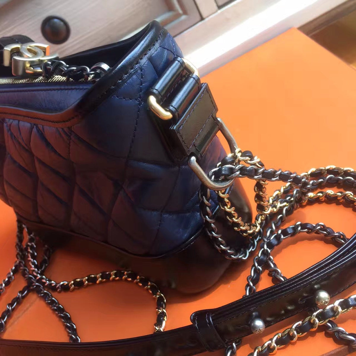 Chanel's Gabrielle Small Hobo Bag Black/Blue