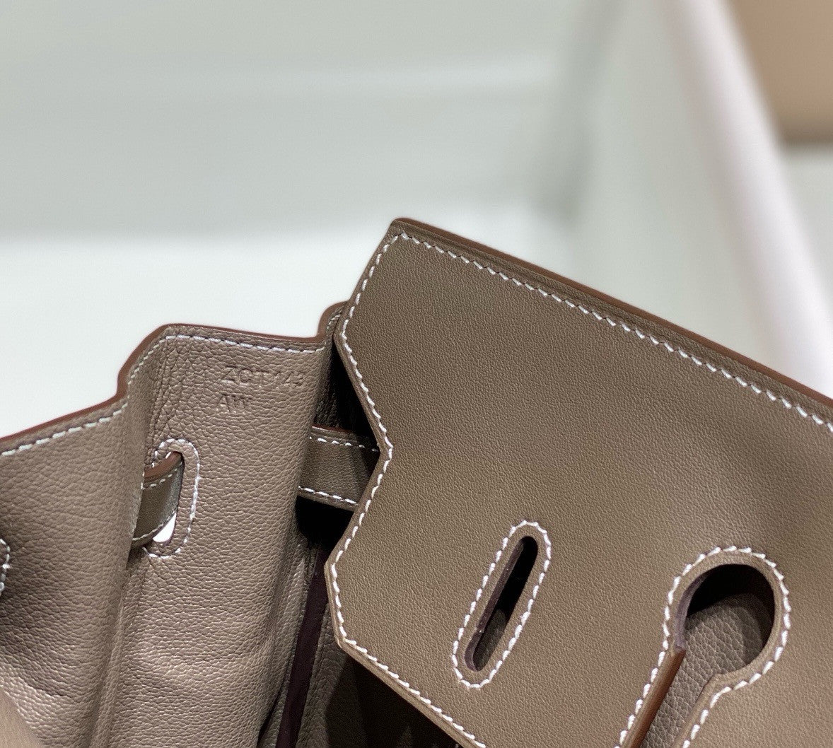 HERMÈS Toile Birkin 35 with Etoupe Swift Leather Hermes