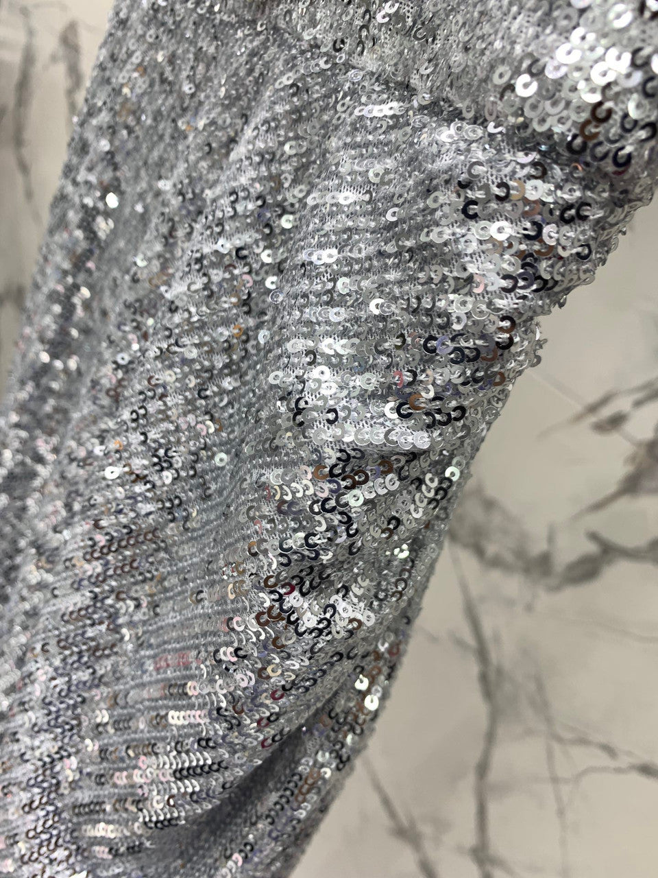 Balmain Long sequinned dress Silver