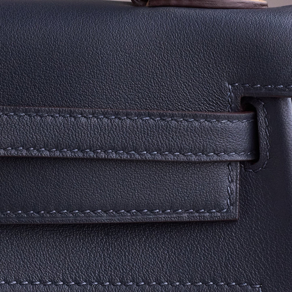Hermes Colormatic Kelly 28 Bleu Nuit Swift Calfskin Palladium Hardware