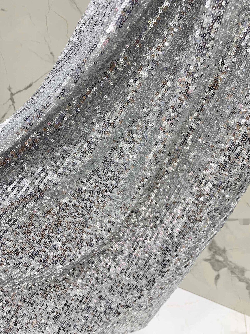 Balmain Long sequinned dress Silver