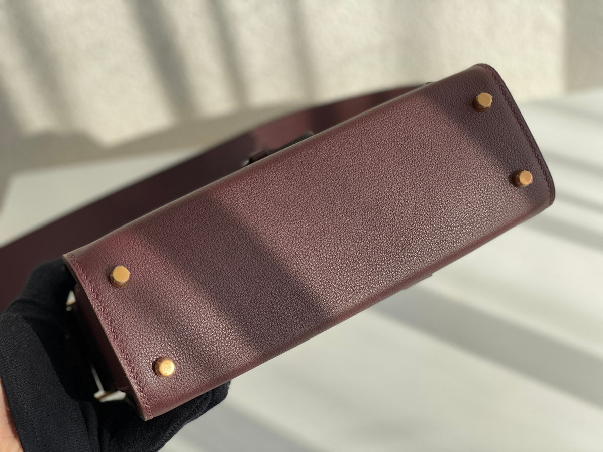 HERMES New Drag 22 Bag Bordeaux