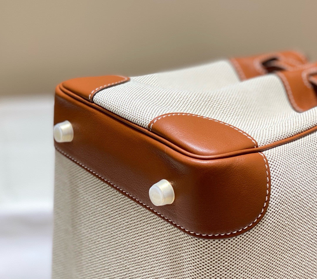 Hermès Birkin 30 Bag Toile Gold Swift Leather Hermes