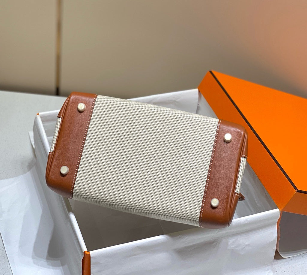 Hermès Birkin 30 Bag Toile Gold Swift Leather Hermes