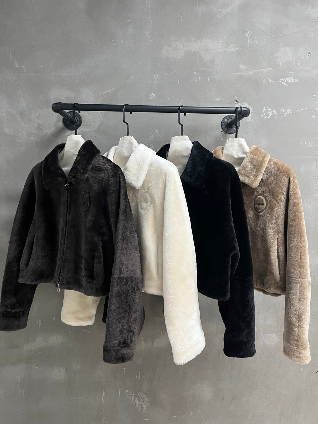 Christian Dior shearling fur jacket, detail view