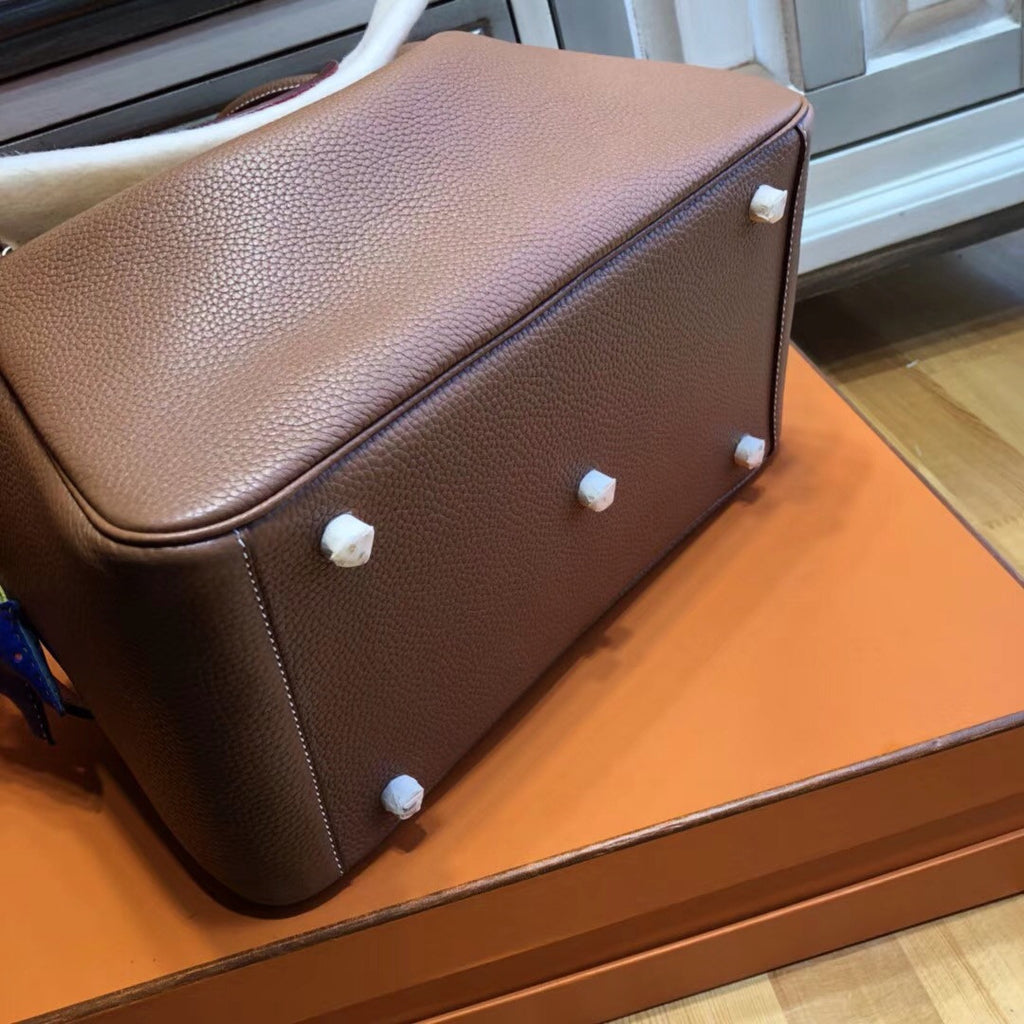 Hermes Gold/Rouge Tomate Lindy 30  Togo Gold Hardware