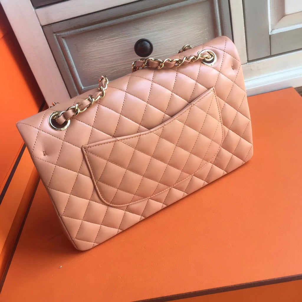 Chanel Peach Lambskin Classic Flap Bag