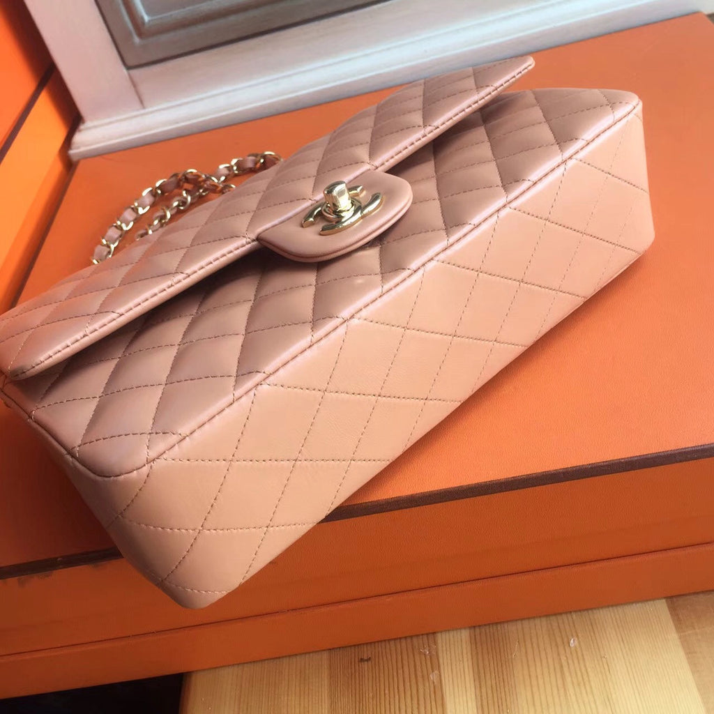 Chanel Peach Lambskin Classic Flap Bag
