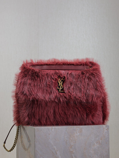 Saint Laurent NIKI LARGE IN FEATHERS BORDEAUX Saint Laurent