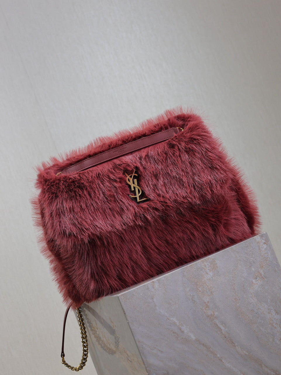 Saint Laurent NIKI LARGE IN FEATHERS BORDEAUX Saint Laurent
