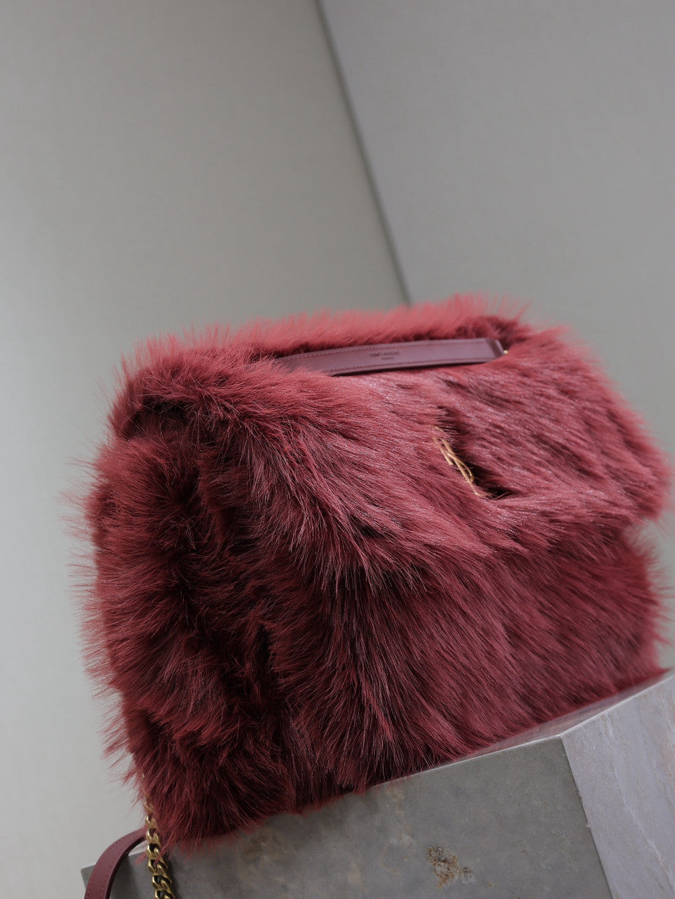 Saint Laurent NIKI LARGE IN FEATHERS BORDEAUX Saint Laurent
