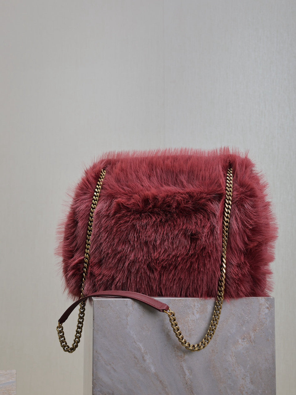Saint Laurent NIKI LARGE IN FEATHERS BORDEAUX Saint Laurent