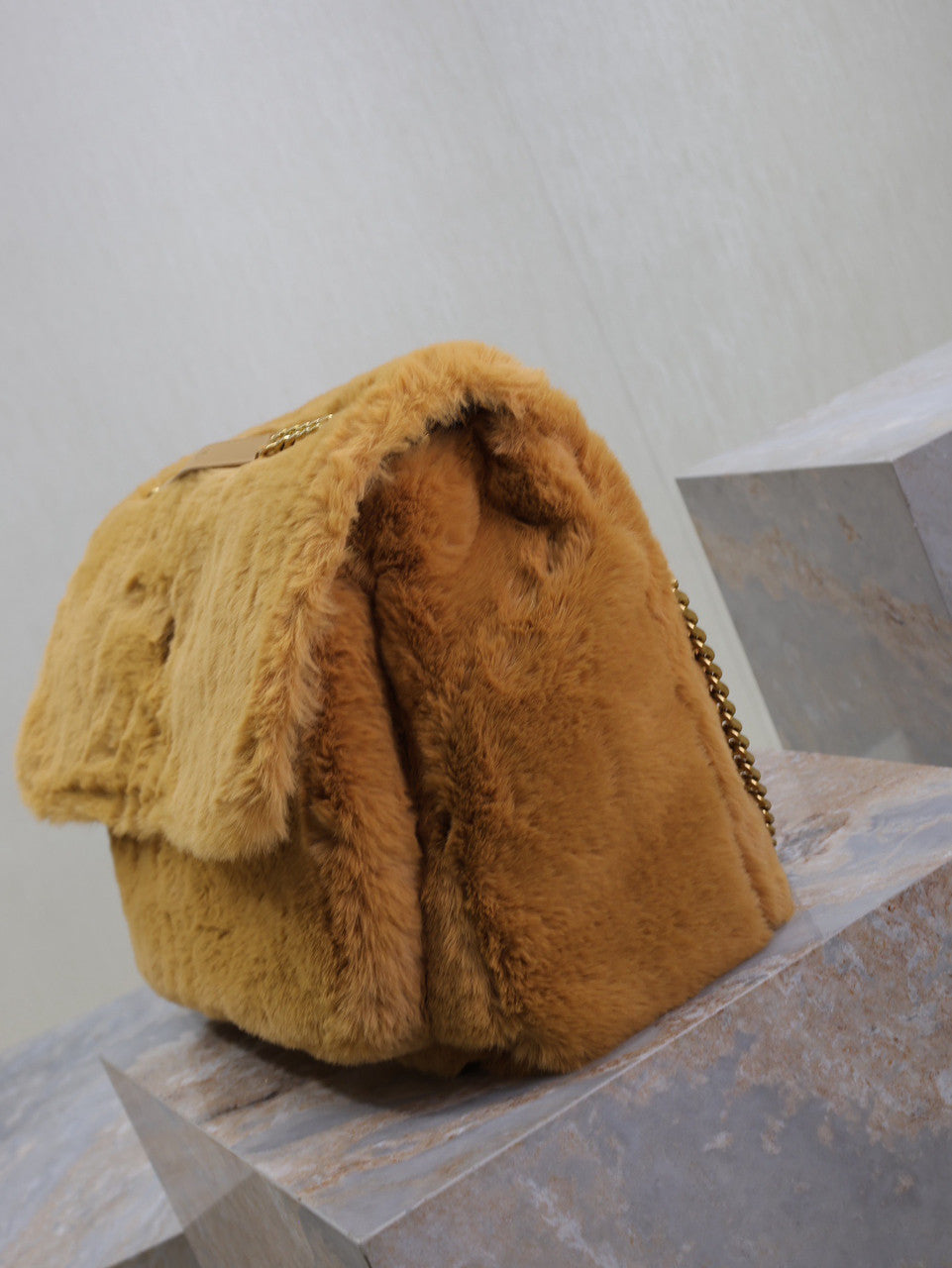 Saint Laurent NIKI LARGE IN SHEARLING MUSTARD Saint Laurent