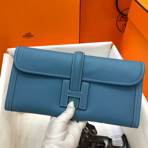 HERMÈS JIGE ELAN 29 EPSOM BLUE JEAN