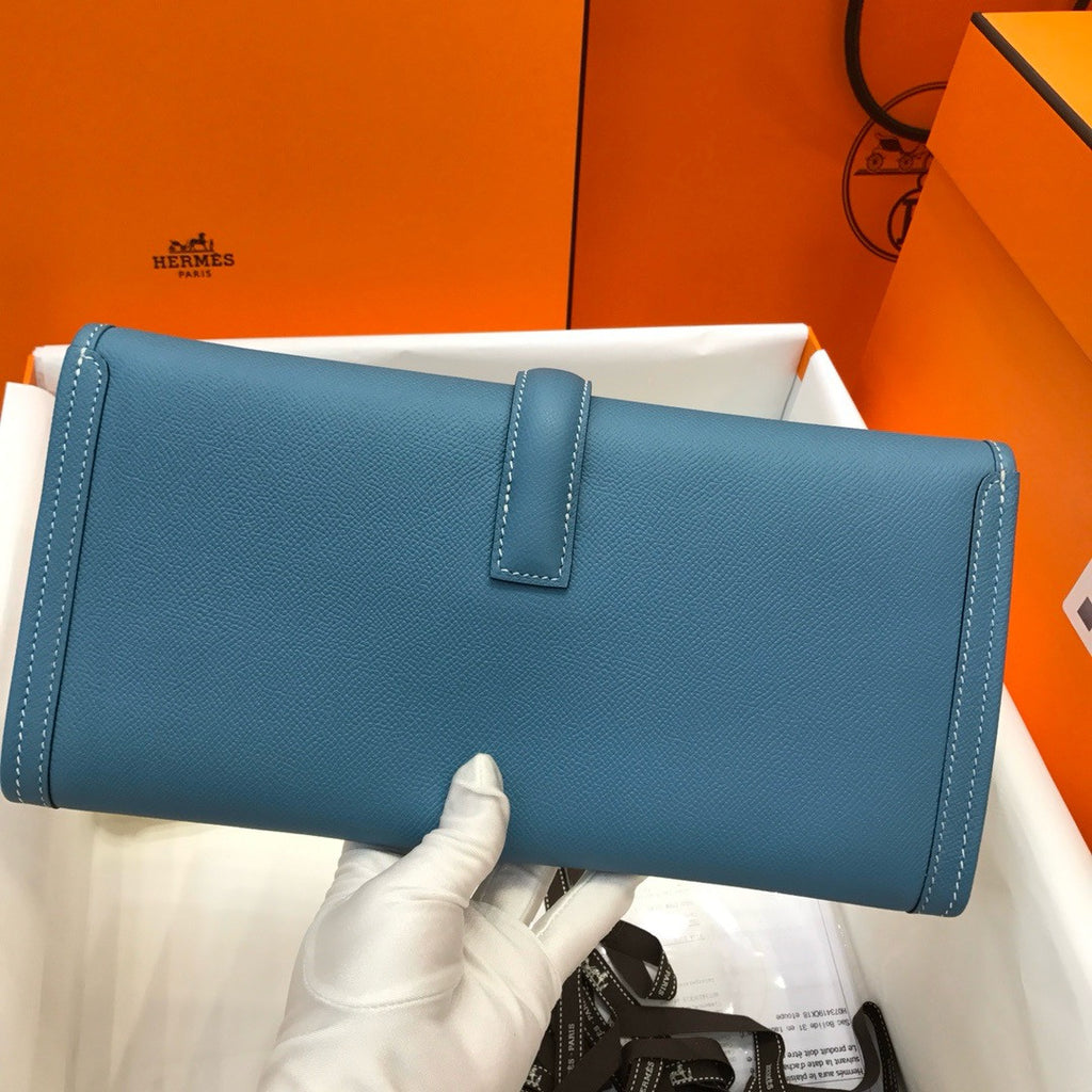HERMÈS JIGE ELAN 29 EPSOM BLUE JEAN