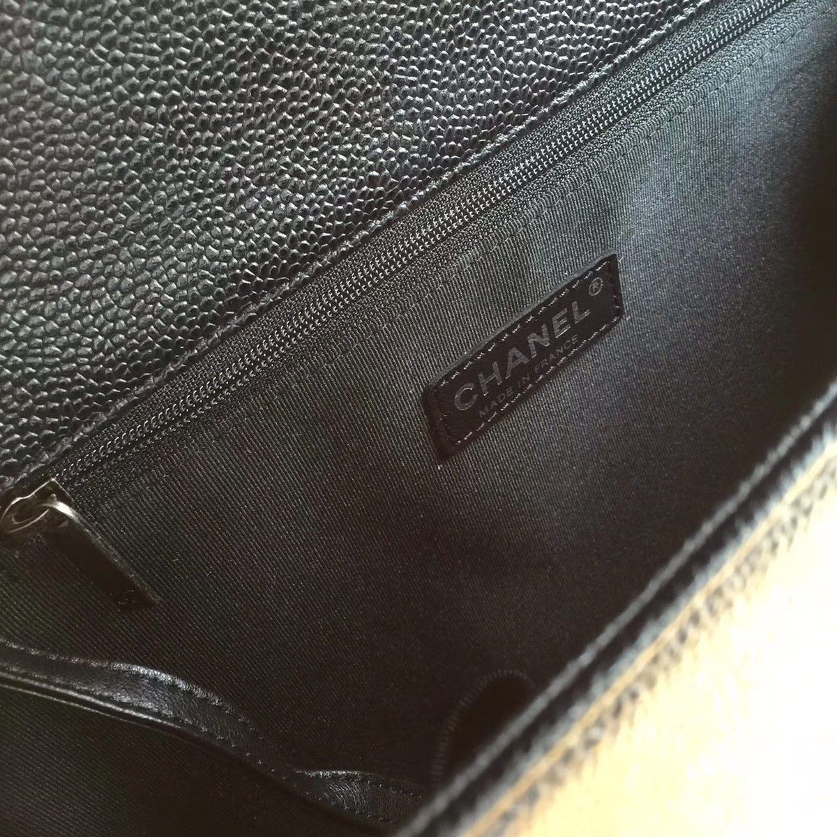 Chanel Black Quilted Caviar Large Boy Bag