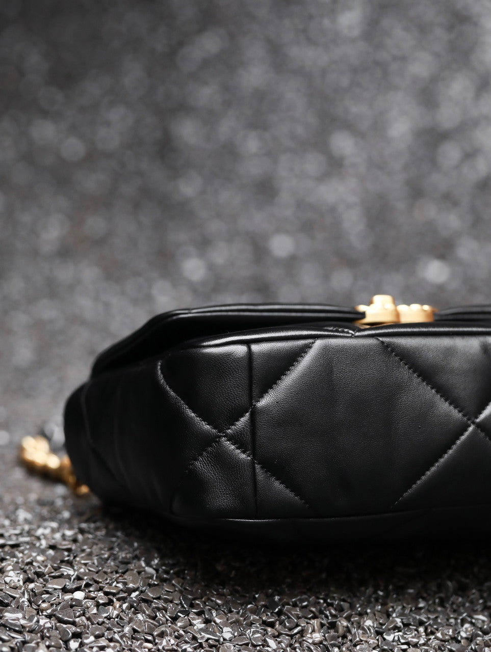 Chanel Shiny Lambskin 19 HANDBAG Black