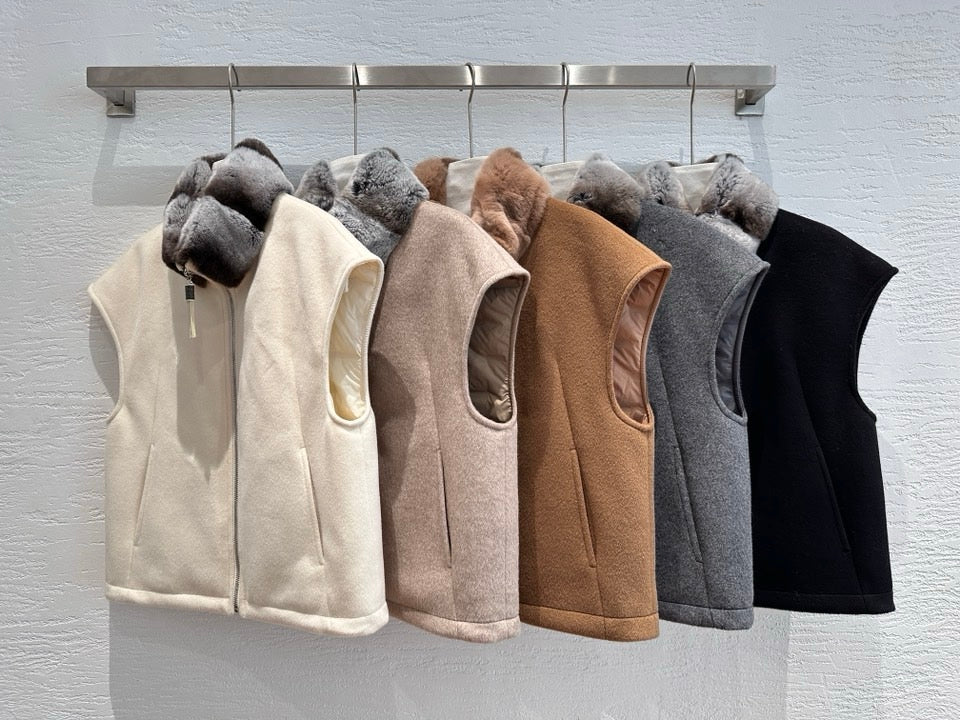 Brunello Cucinelli cashmere goose down vest five-colour lineup