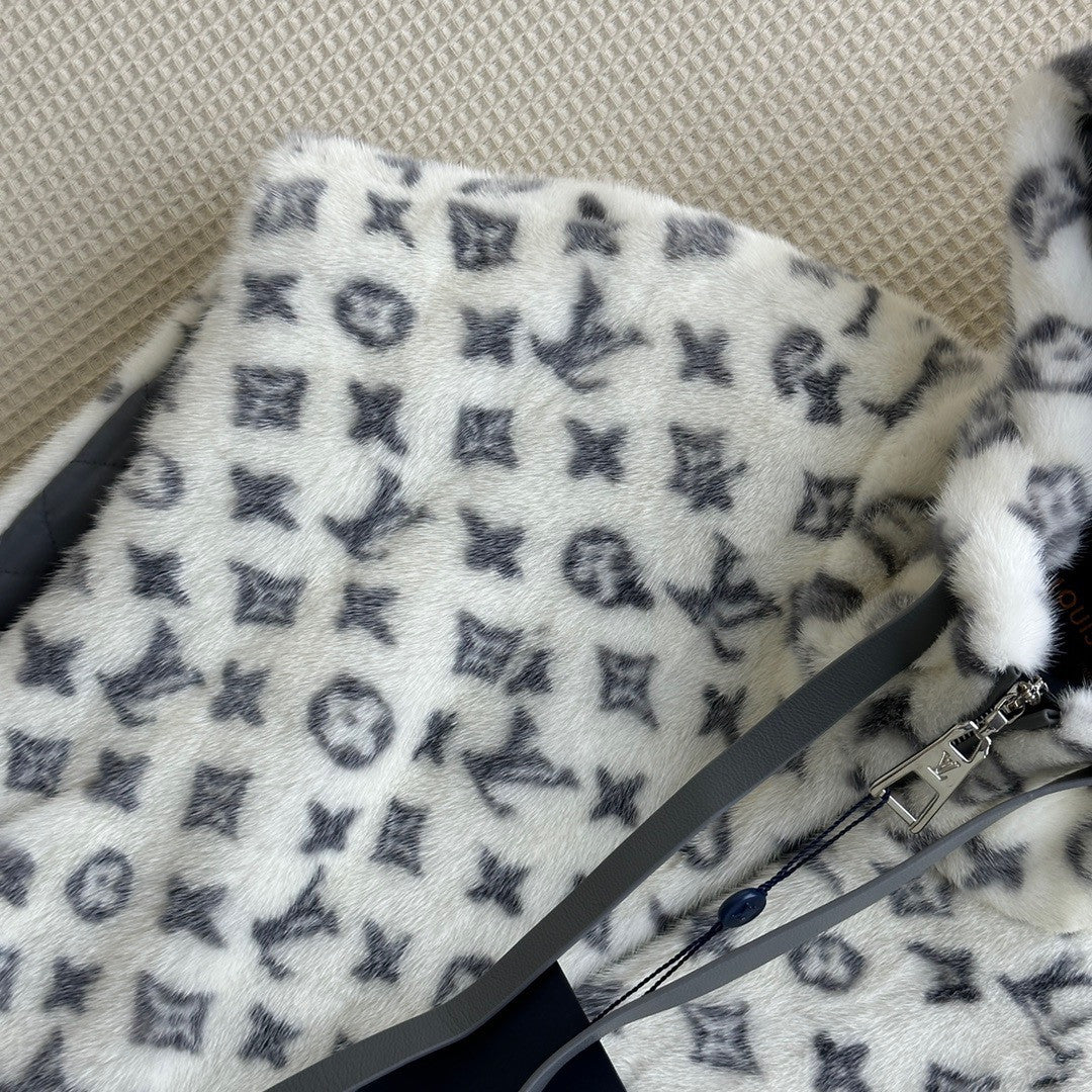 Louis Vuitton Monogram Mink Open Arm Jacket