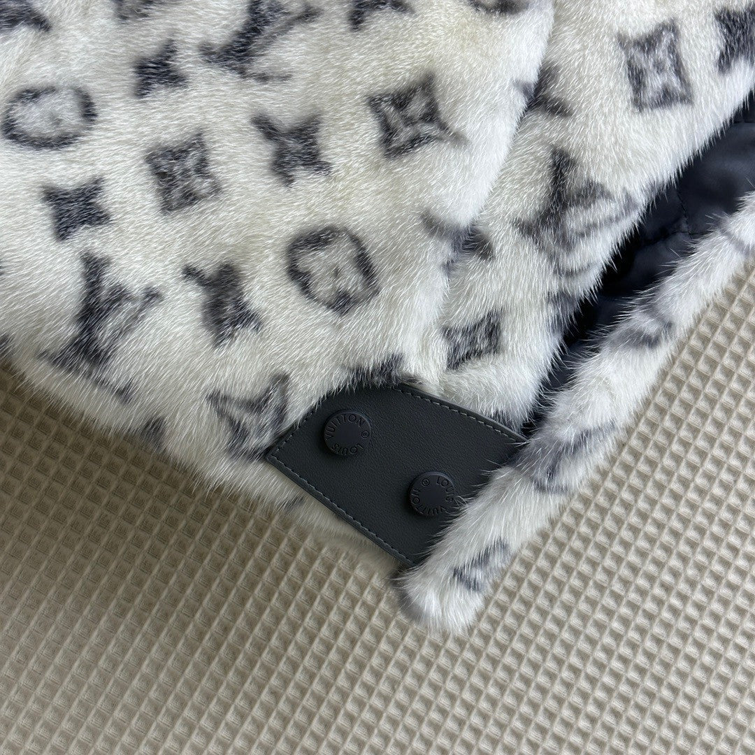 Louis Vuitton Monogram Mink Open Arm Jacket