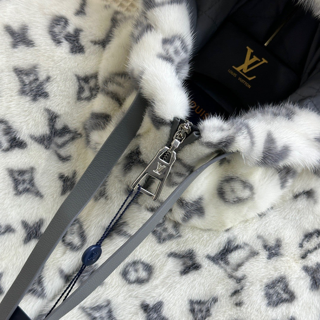 Louis Vuitton Monogram Mink Open Arm Jacket