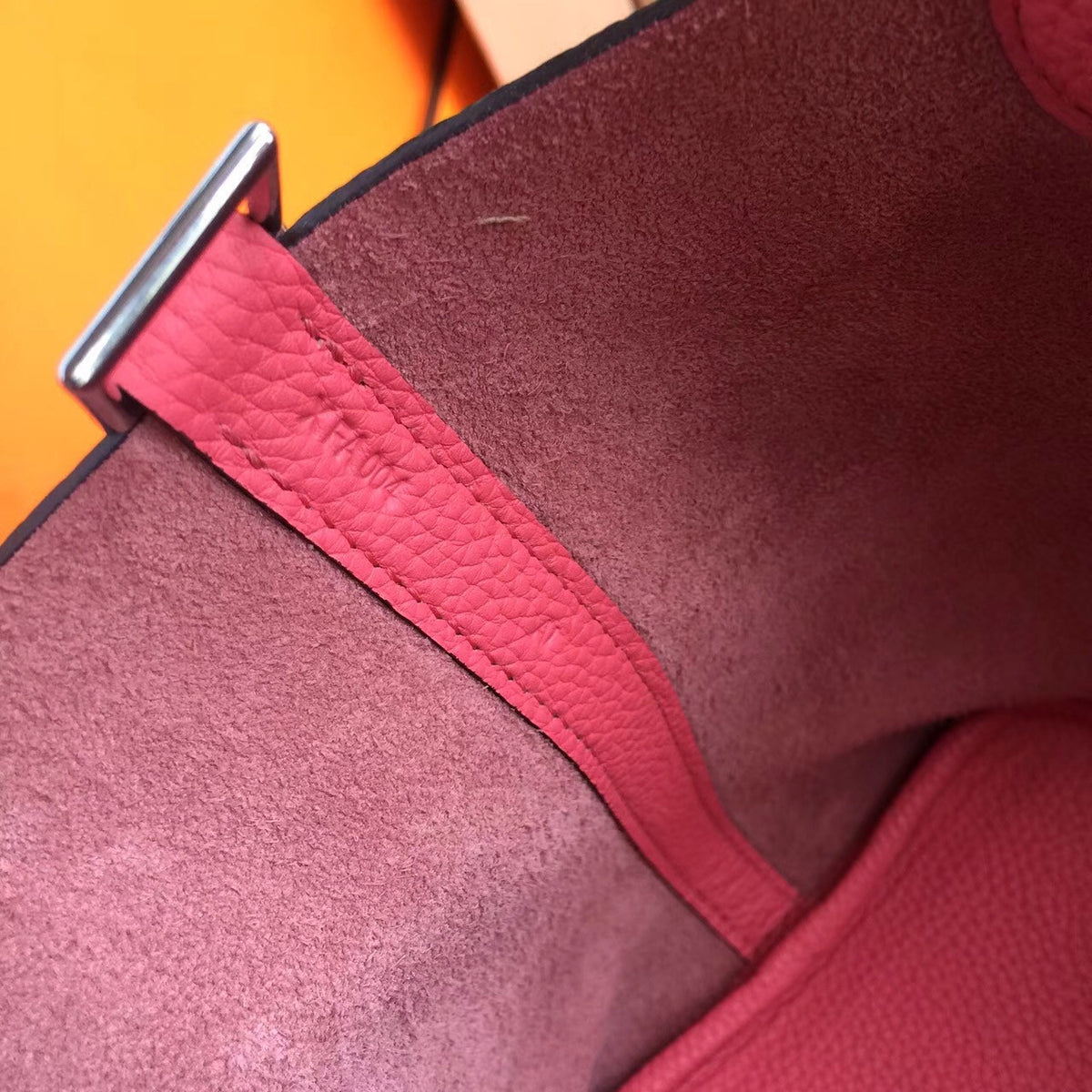 Hermes E5 Rose Tyrien Picotin Lock 18 Togo Leather Bag
