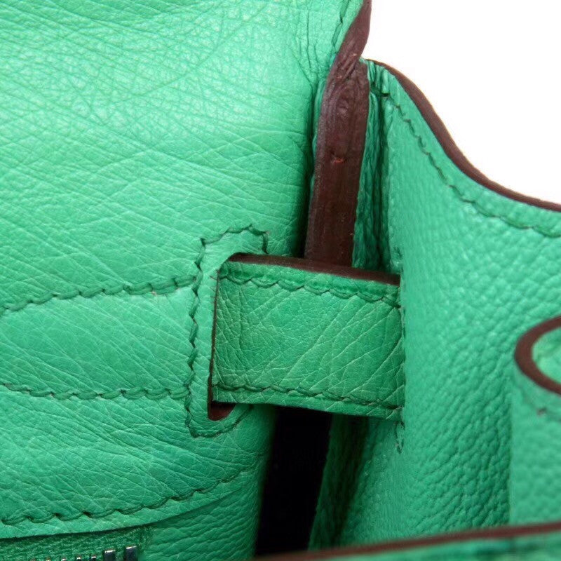 Hermes 6W Menthe Kelly Bag 28cm KK Ostrich Leather Palladim Hardware