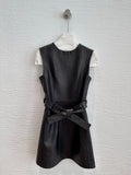 Chanel sheepskin leather sleeveless mini dress, full front view