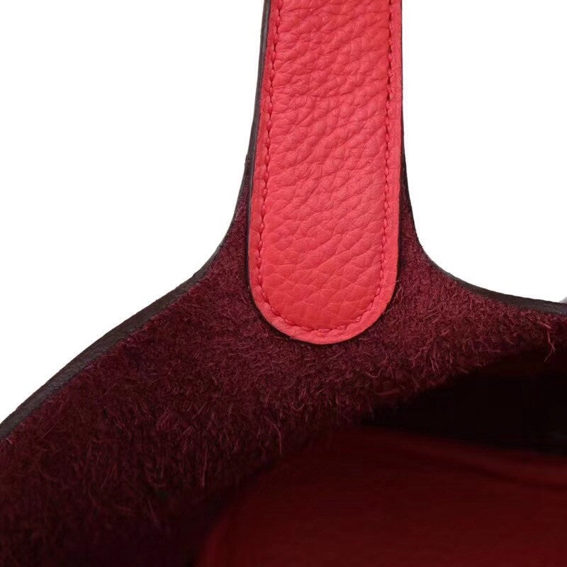 Hermes Rouge H/Rough VF Picotin Lock MM Togo Leather Bag