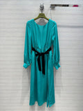 Gucci Silk belted dress Green