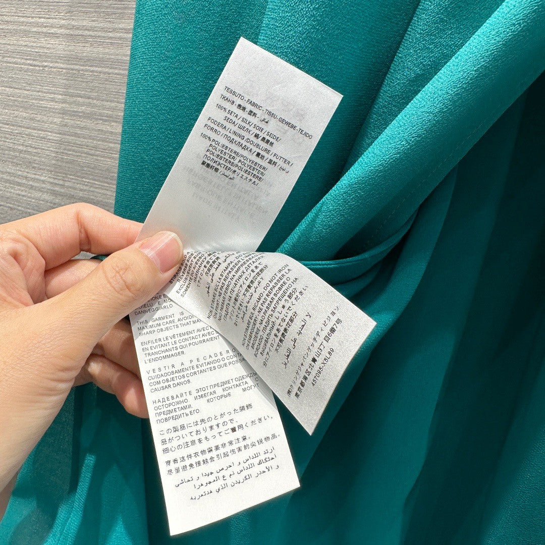 Gucci Silk belted dress Green