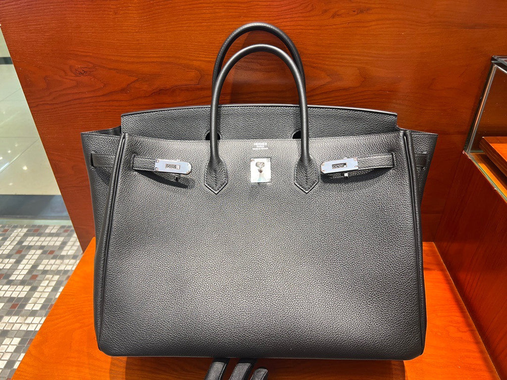 Hermes Black Birkin 40 Togo leather Palladium Hardware