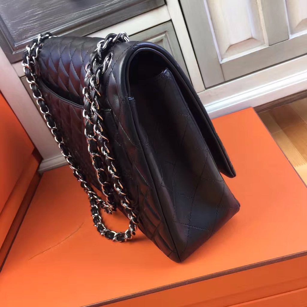 Chanel Black Quilted Lambskin Maxi Classic Double Flap Bag