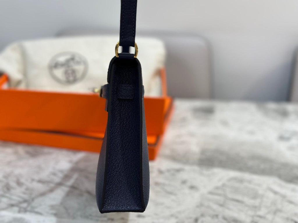 Hermes Kelly Elan Shoulder Strap Bag Blue