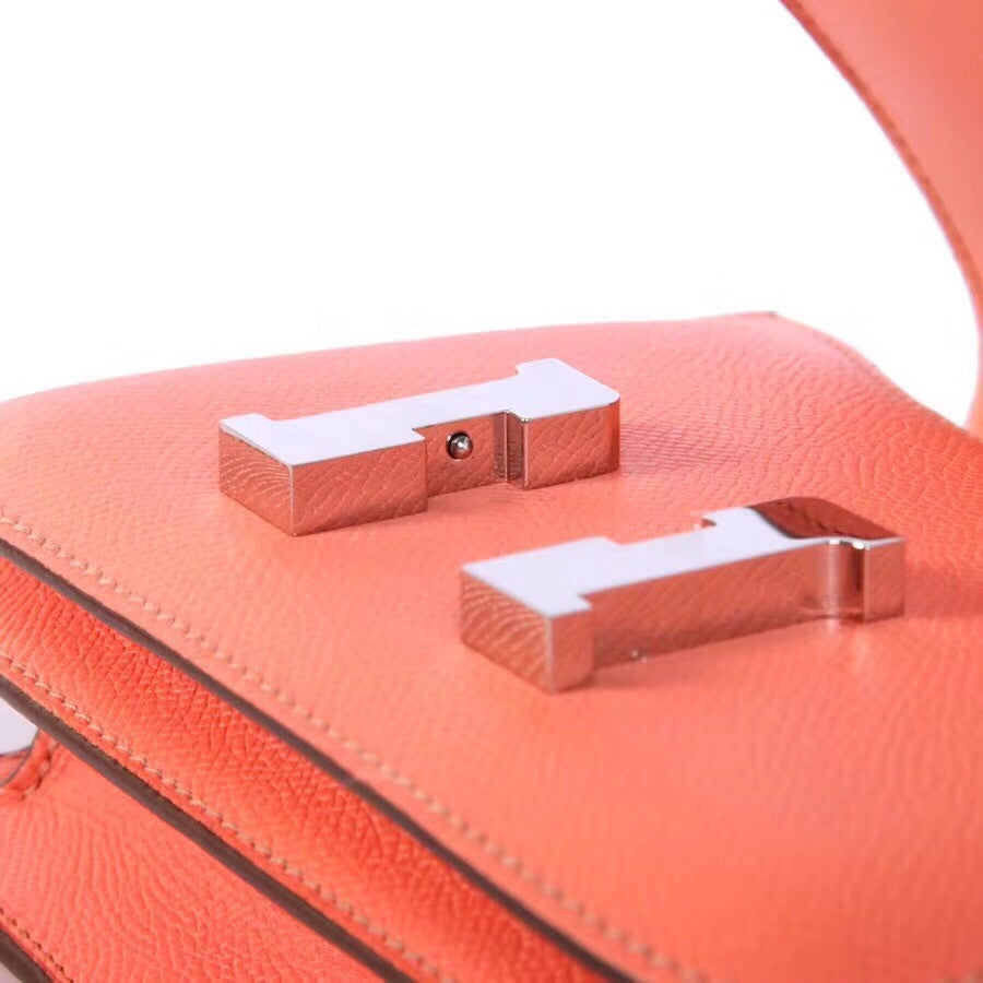 Hermes Pink Flamingo Constance 24 Epsom bag with Palladium Hardwares